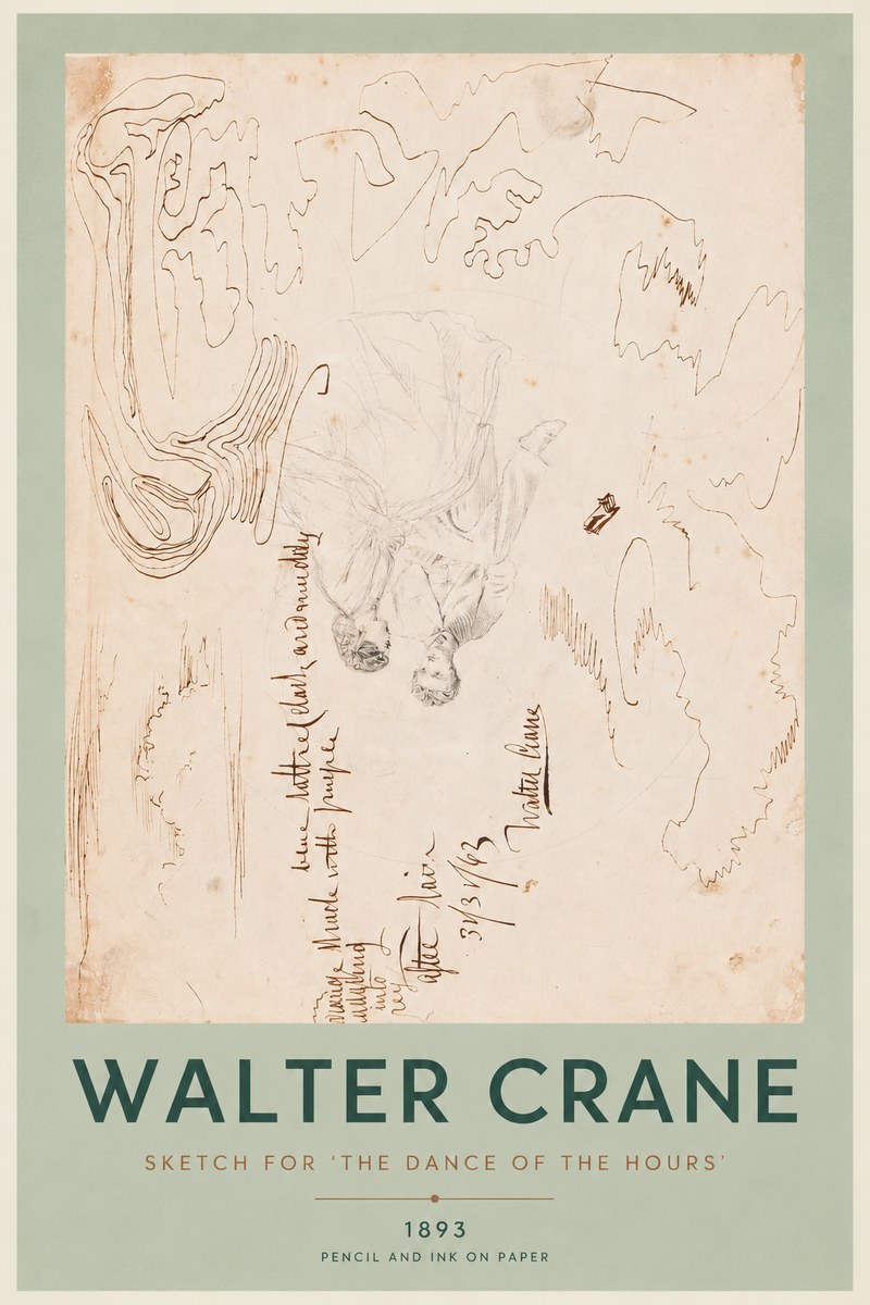 Walter Crane Sketch for 'the Dance of the Hours' No4 - Poszter