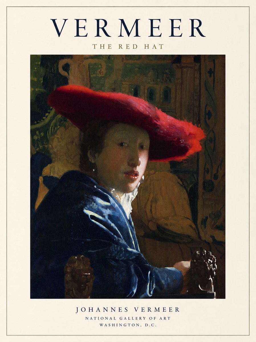 Vermeer The Red Hat No1 - Poszter