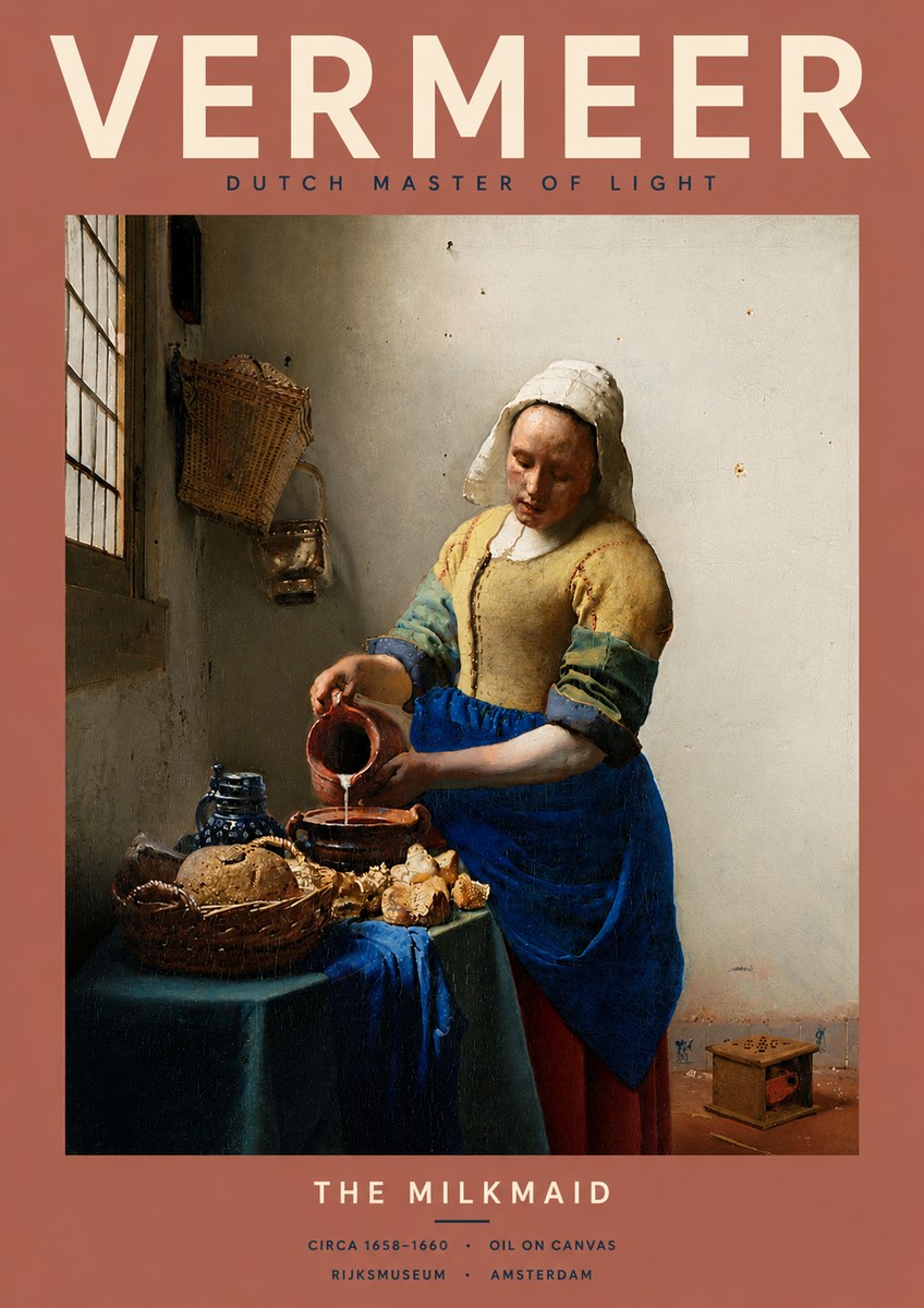 Vermeer The Milkmaid No4 - Poszter