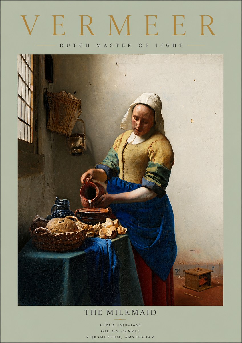 Vermeer The Milkmaid No5 - Poszter
