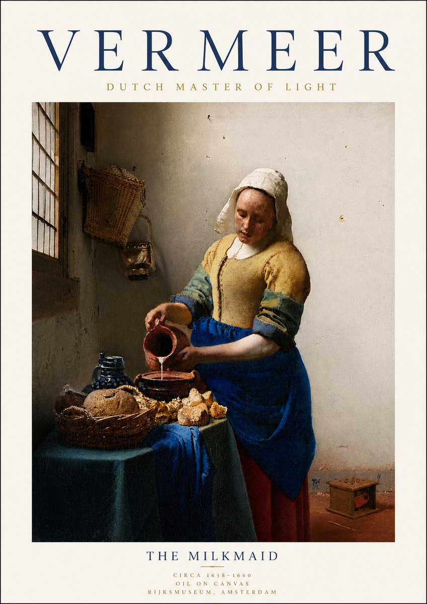 Vermeer The Milkmaid No6 - Poszter