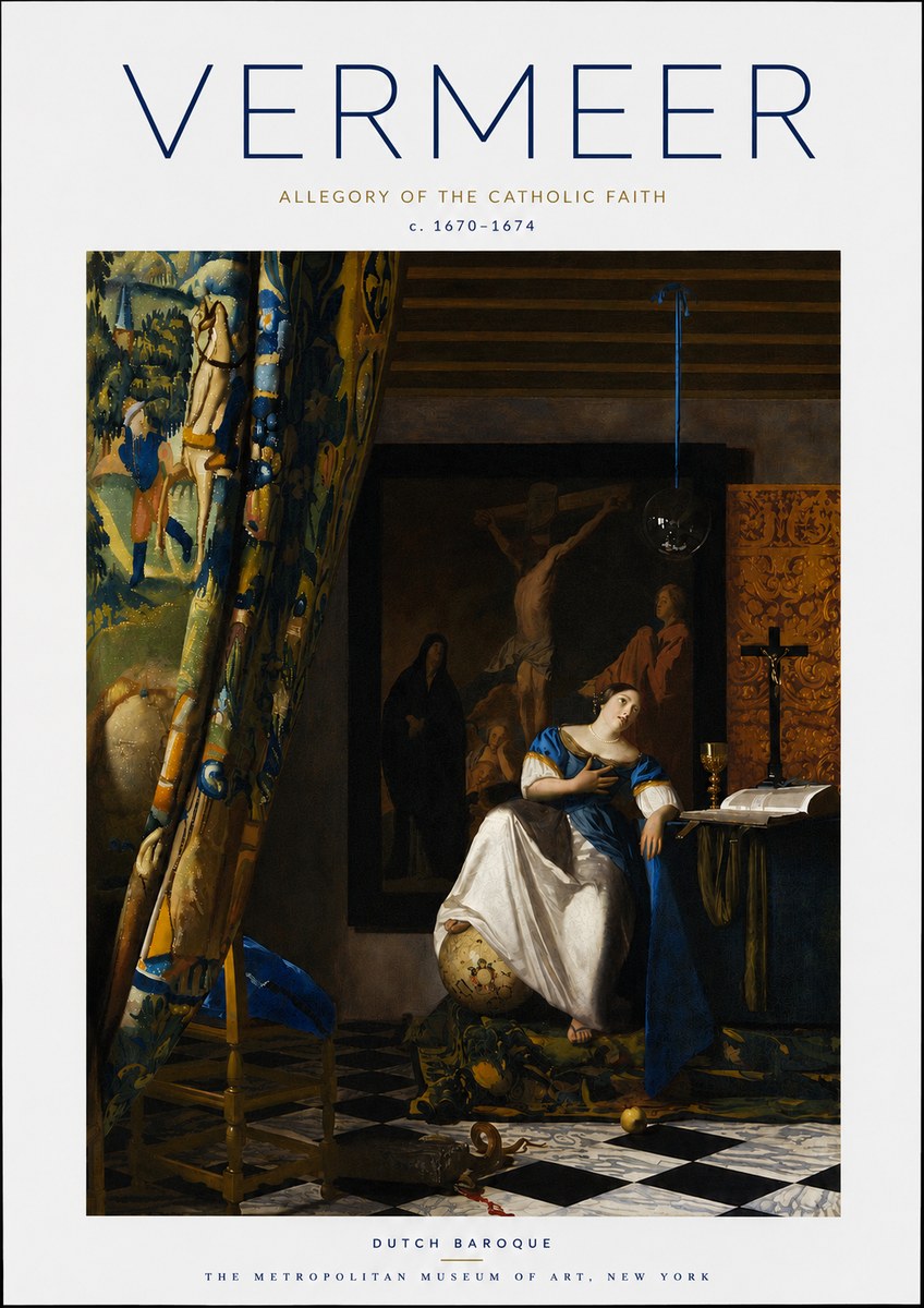 Vermeer Allegory of the Catholic Faith No3 - Poszter