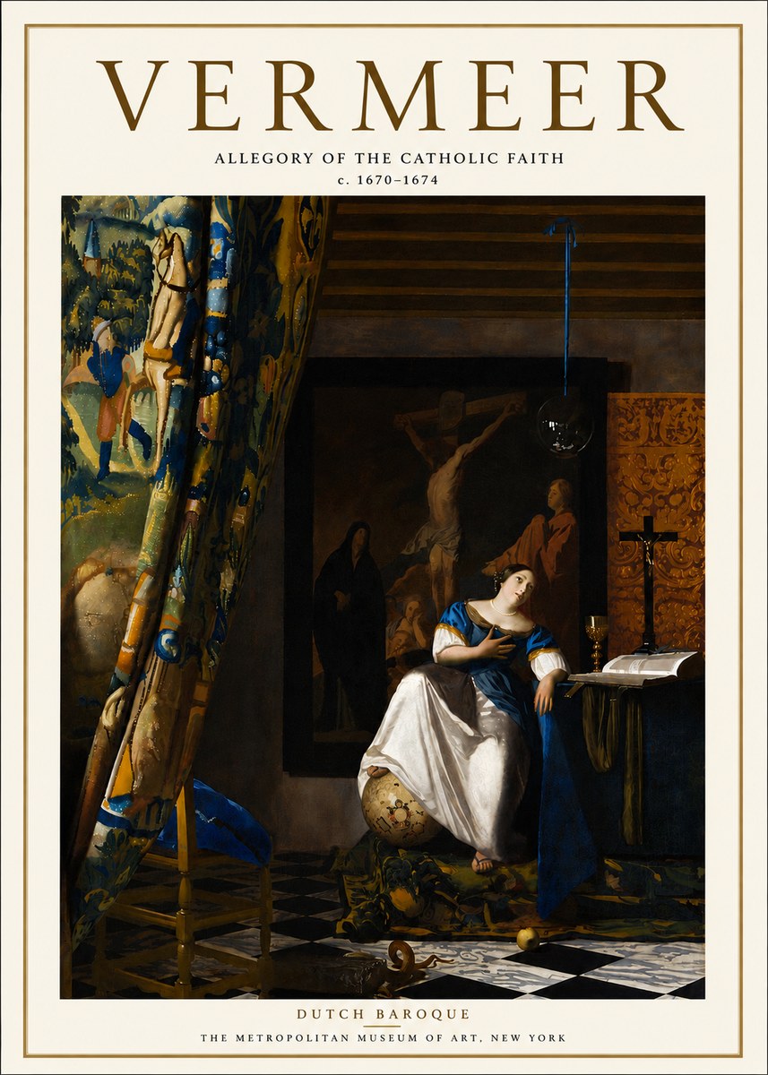Vermeer Allegory of the Catholic Faith No5 - Poszter