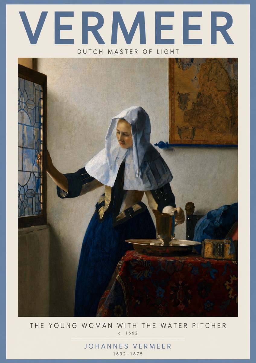 Vermeer The Young Woman with the Water Pitcher No3 - Poszter