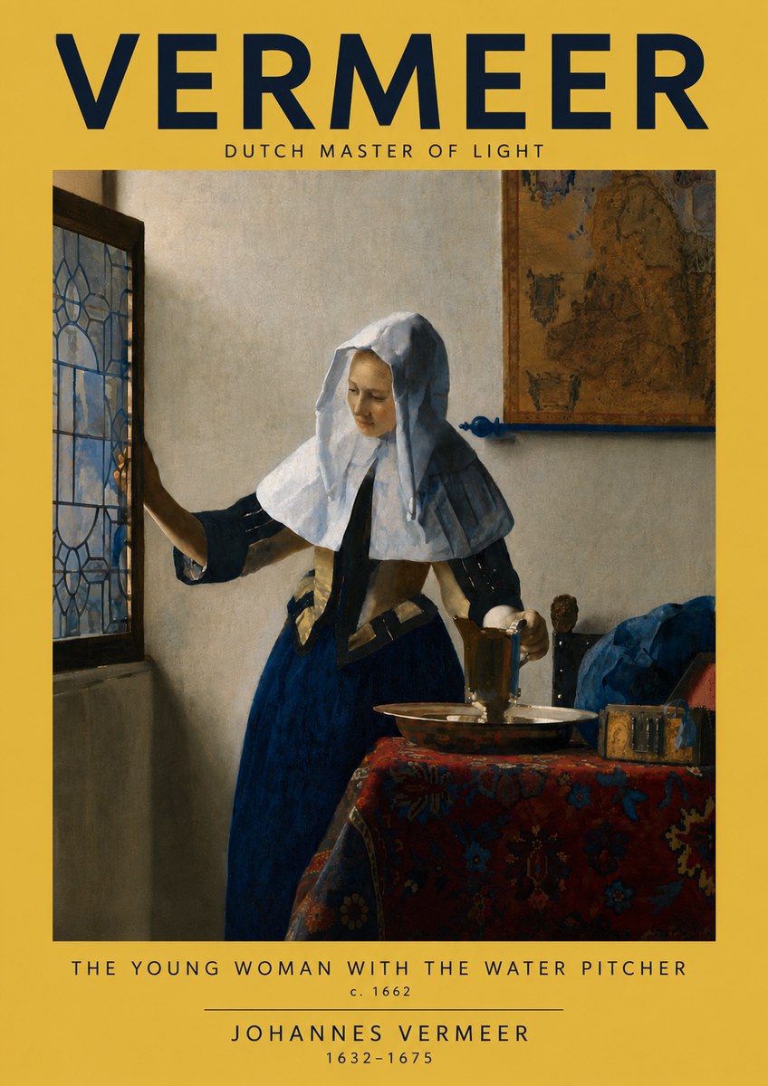 Vermeer The Young Woman with the Water Pitcher No4 - Poszter