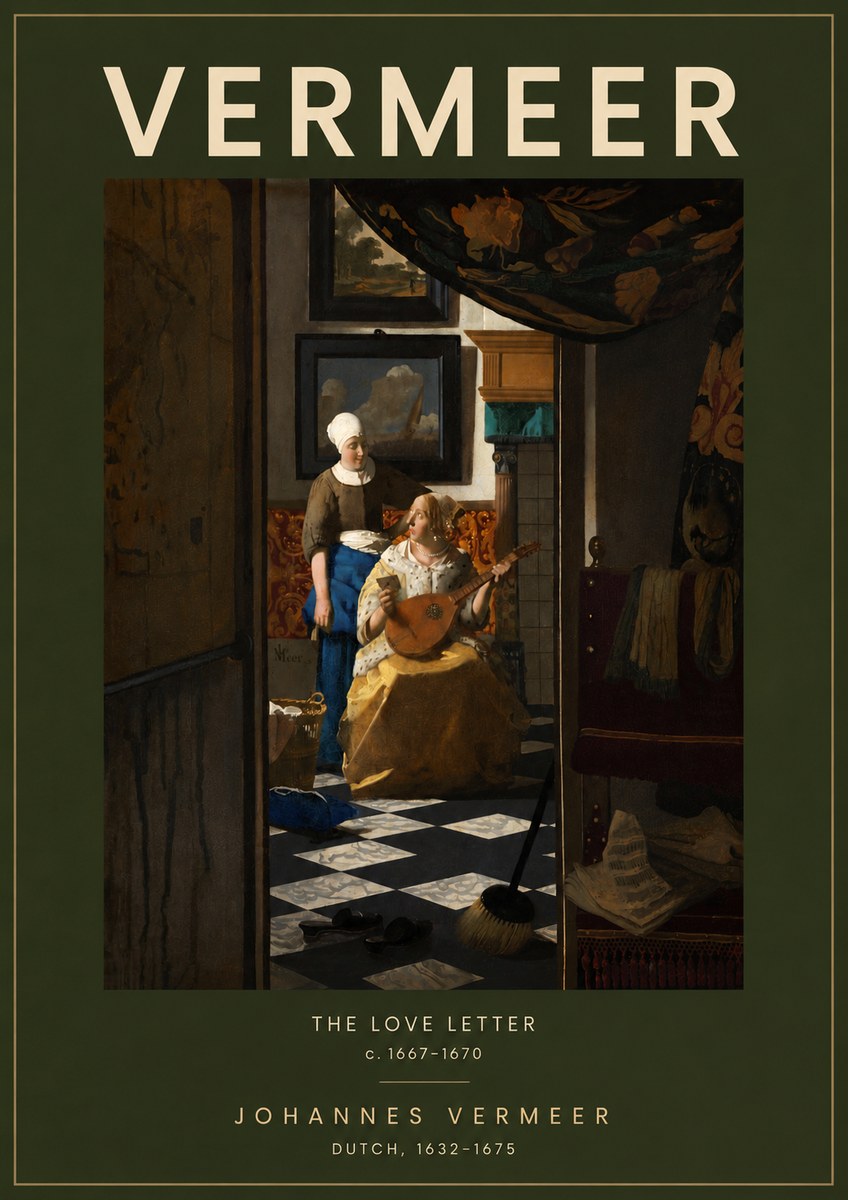 Vermeer The Love Letter No5 - Poszter