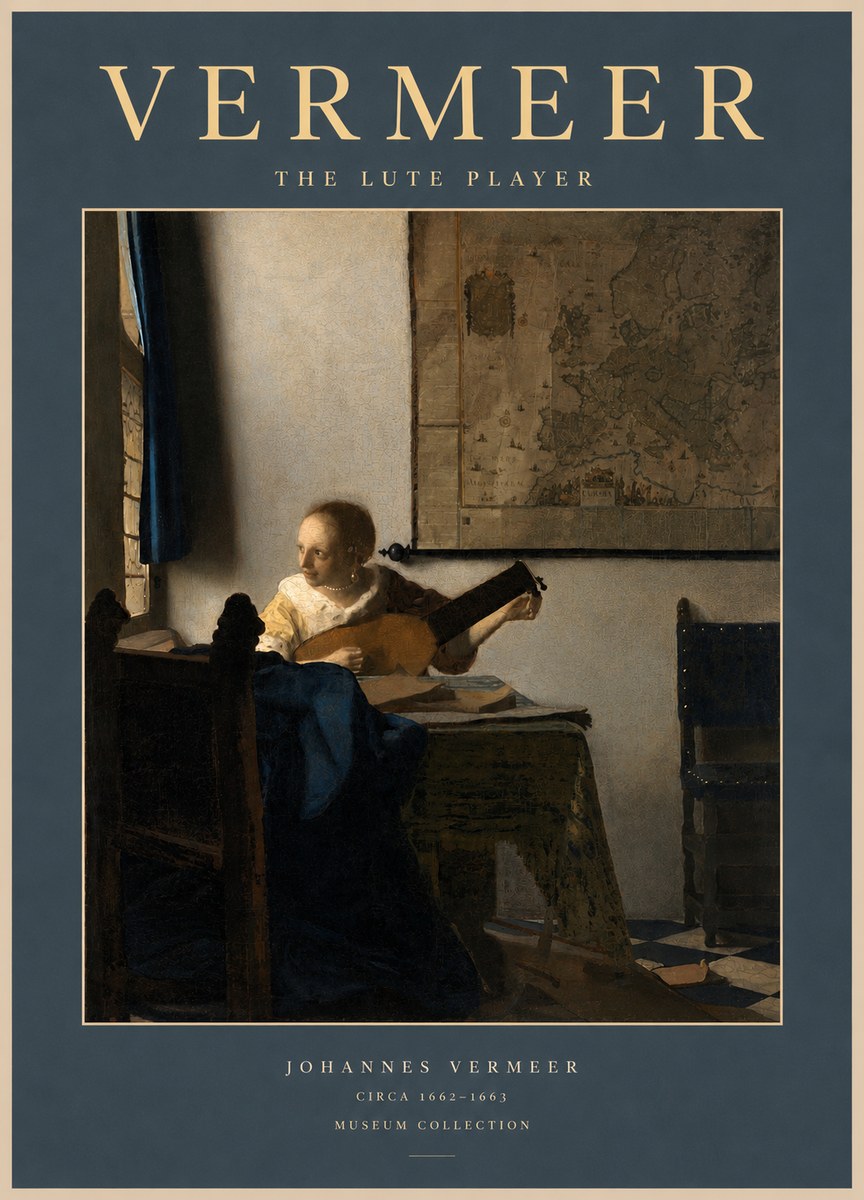 Vermeer The Lute Player No2 - Poszter