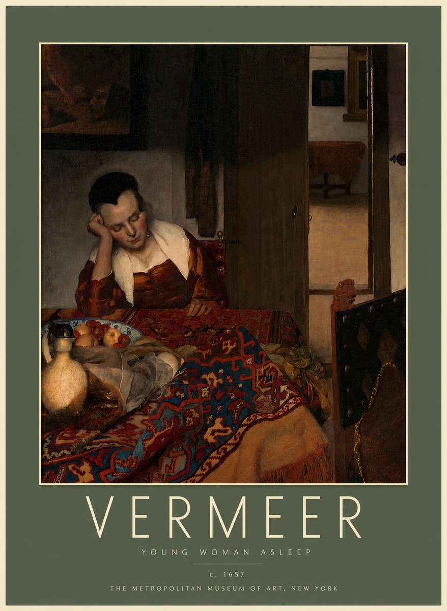 Vermeer Young Woman Asleep No2 - Poszter