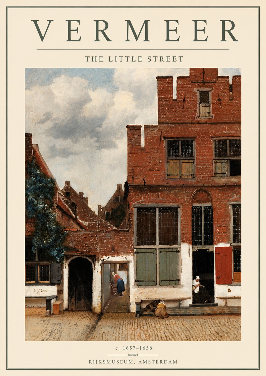 Vermeer The Little Street No4 - Poszter