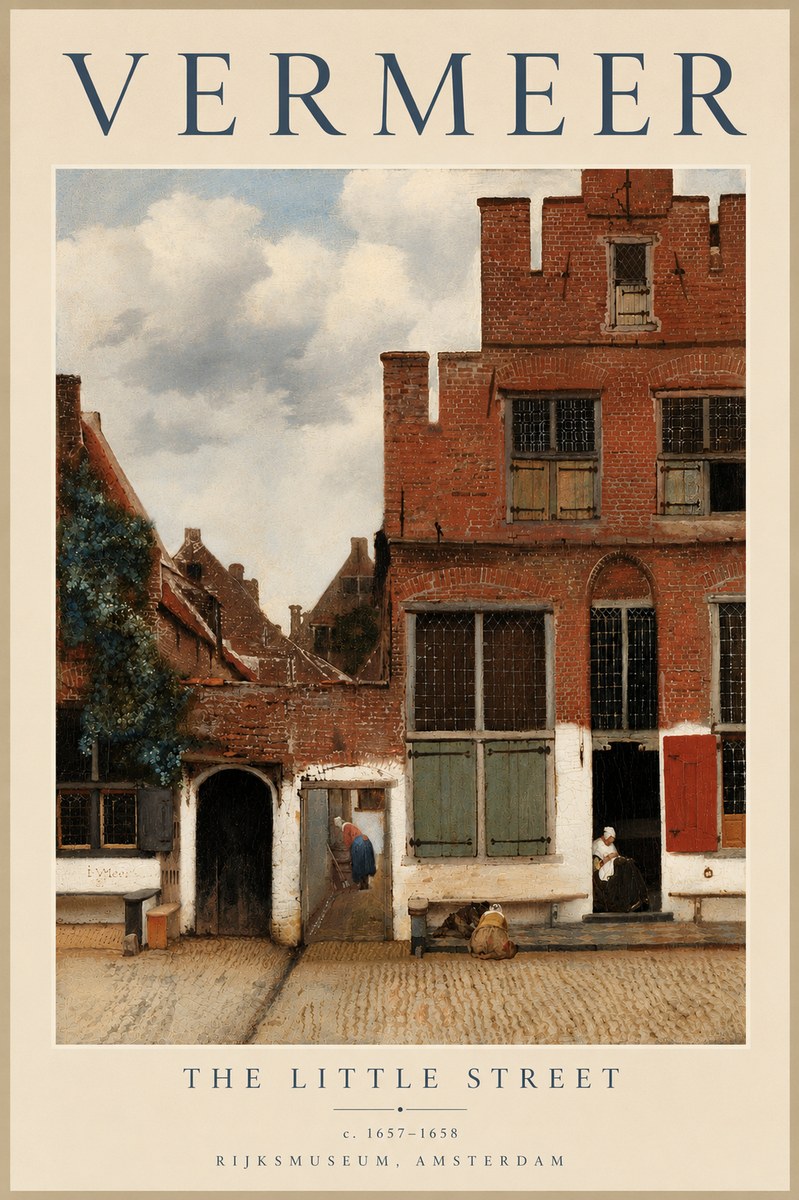 Vermeer The Little Street No5 - Poszter
