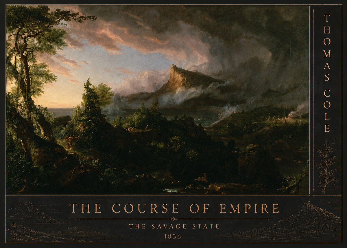 Thomas Cole The Course of Empire: the Savage State I No2 - Poszter
