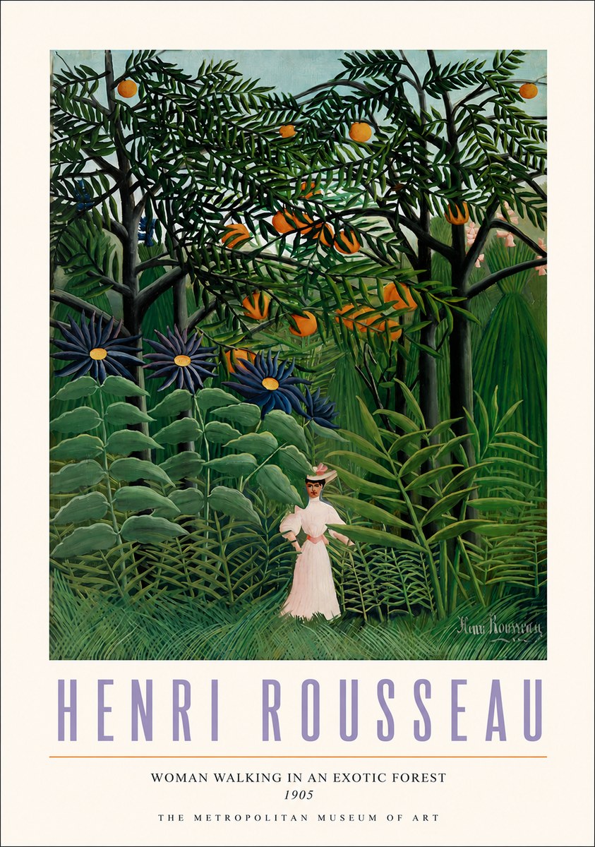 Rousseau Woman Walking in an Exotic Forest No3 - Poszter