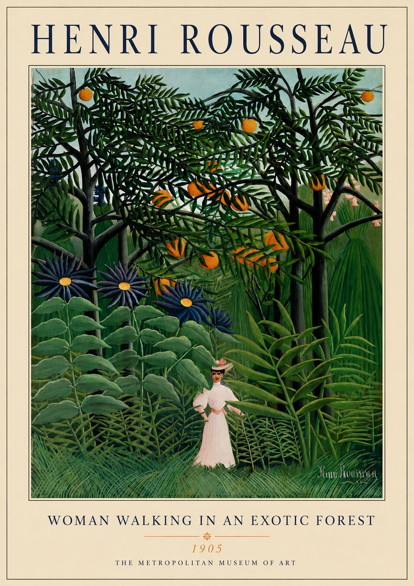 Rousseau Woman Walking in an Exotic Forest No4 - Poszter
