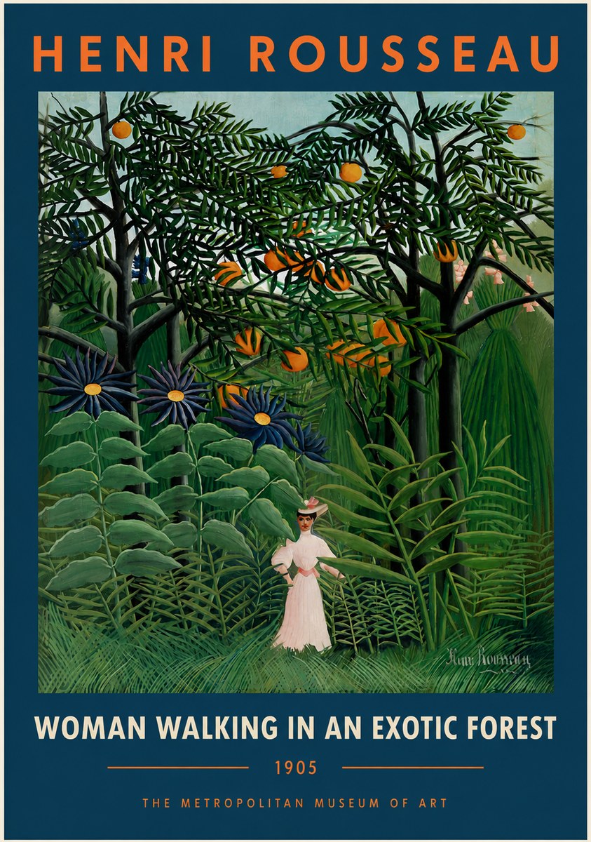 Rousseau Woman Walking in an Exotic Forest No5 - Poszter