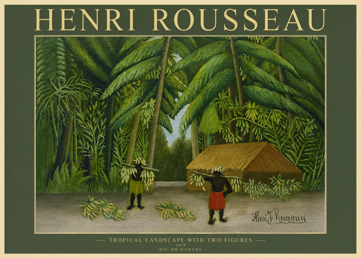 Rousseau Tropical Landscape with Two Figures No5 - Poszter