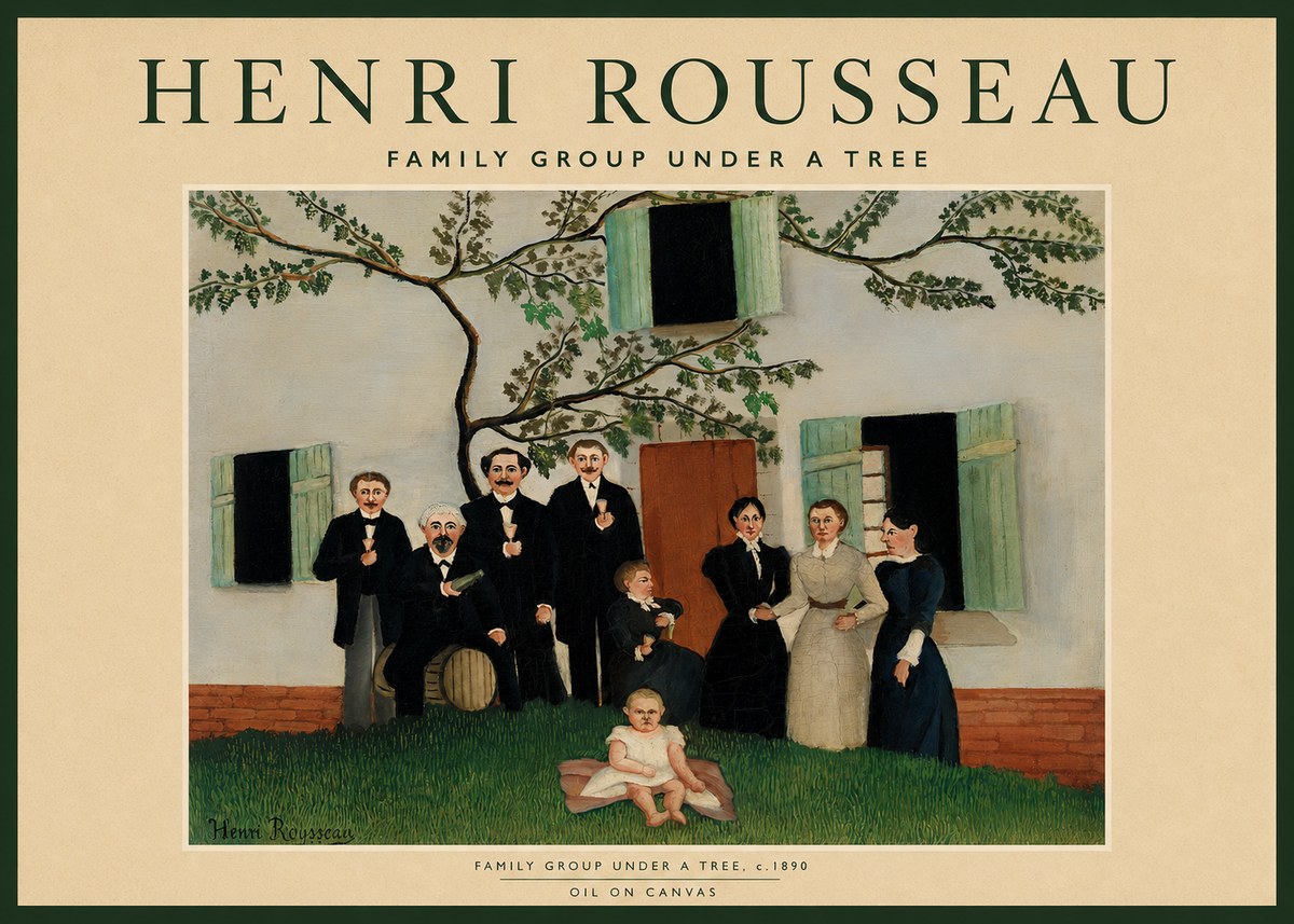 Rousseau Family Group Under a Tree No2 - Poszter