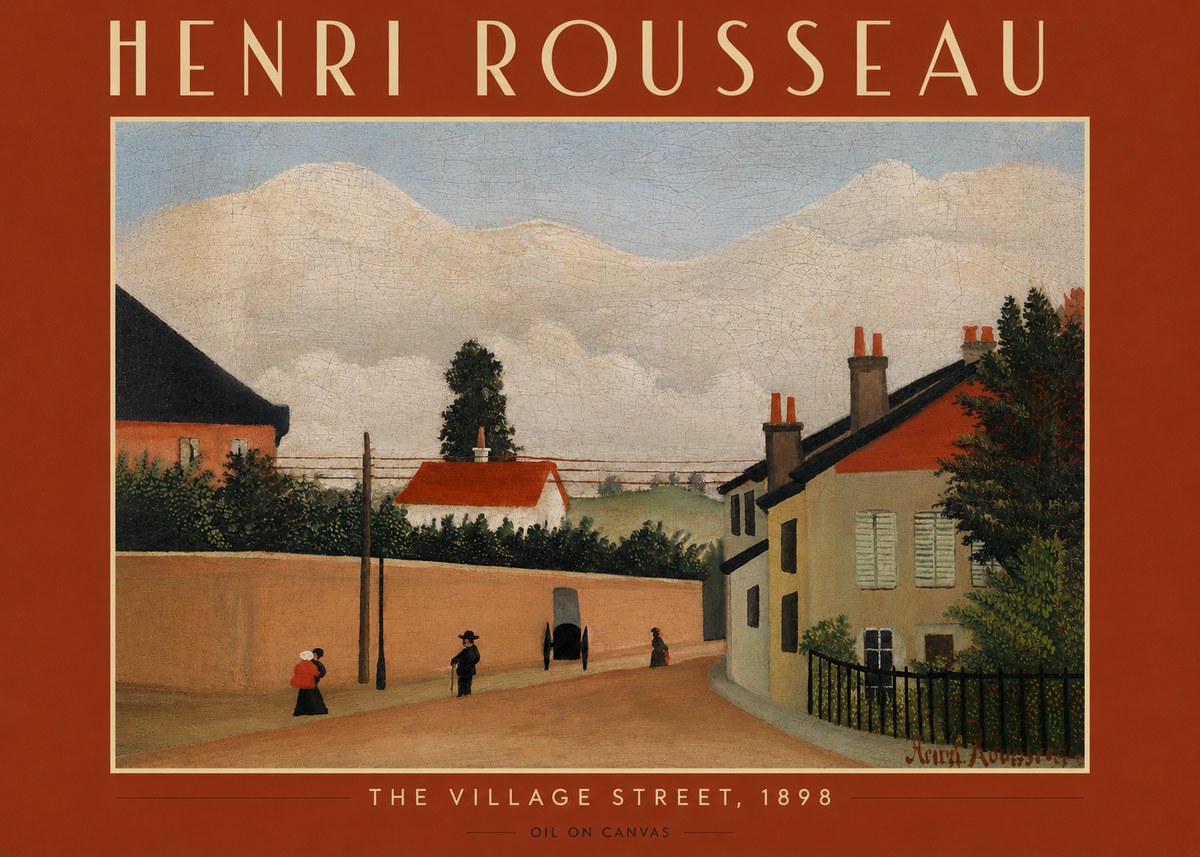 Rousseau The Village Street No4 - Poszter