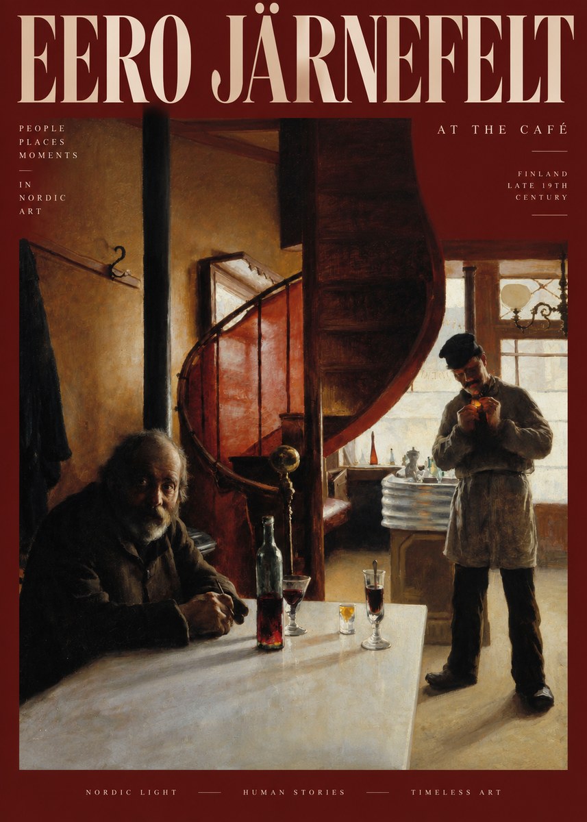 Eero Järnefelt Interior with Two Men No3 - Poszter