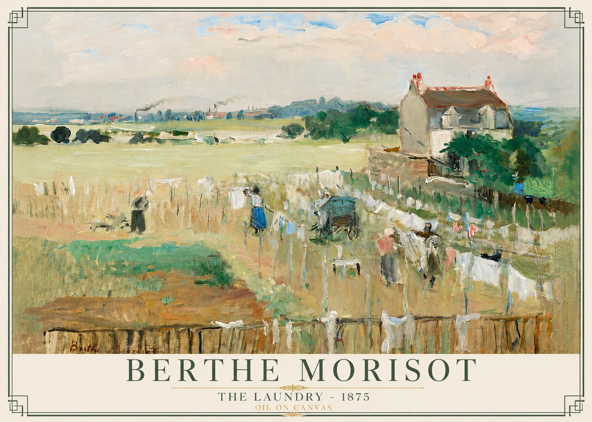 Berthe Morisot The Laundry - 1875 No6 - Poszter