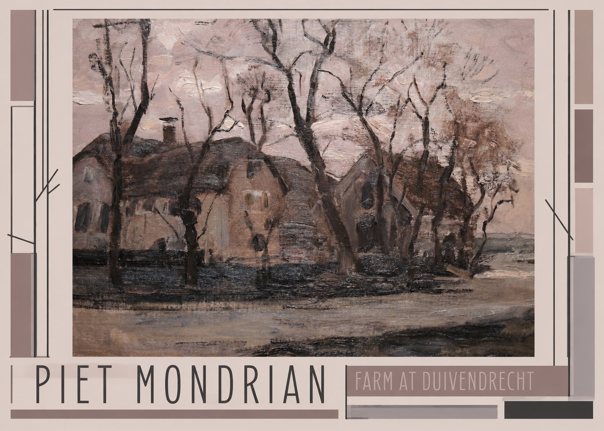 Piet Mondrian Farm at Duivendrecht No1 - Poszter