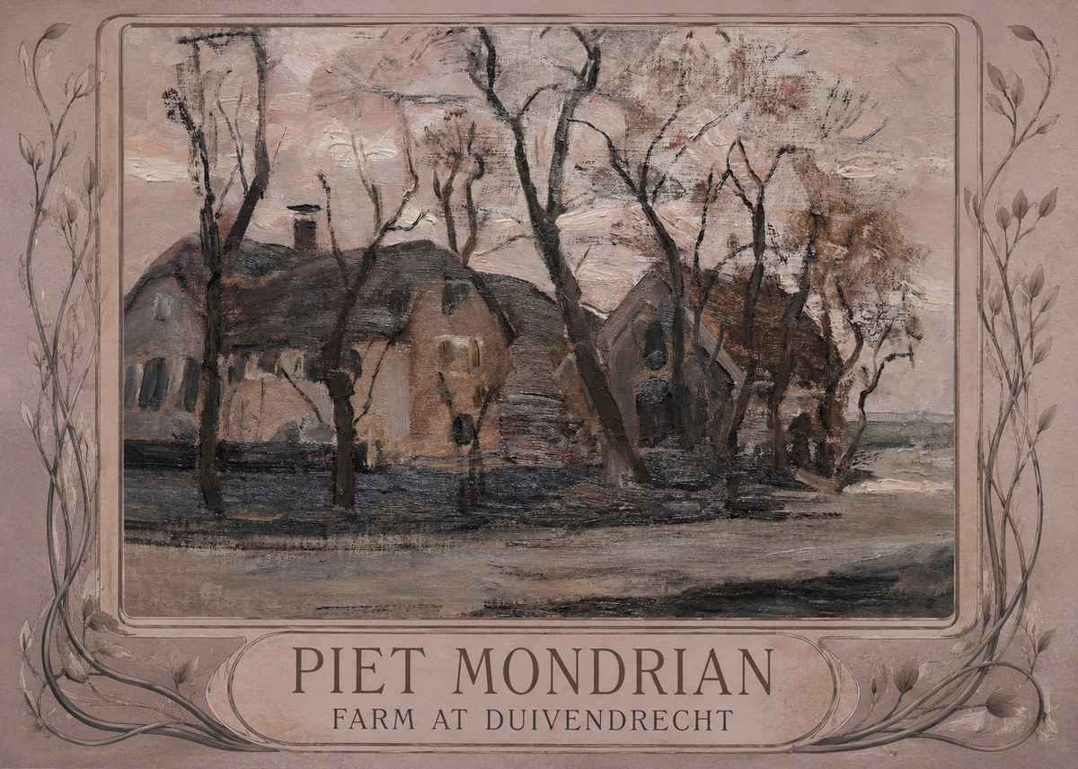 Piet Mondrian Farm at Duivendrecht No4 - Poszter