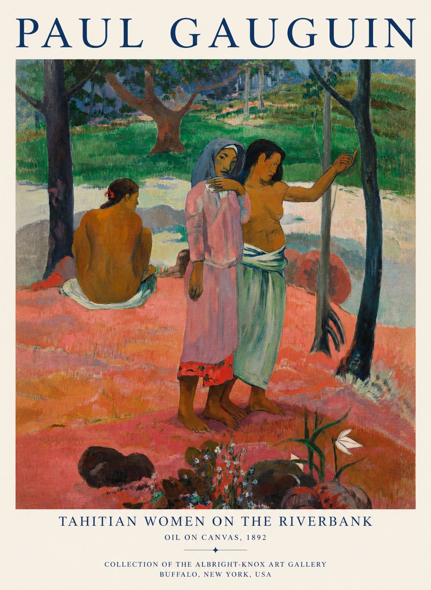 Paul Gauguin Tahitian Women on the Riverbank No1 - Poszter