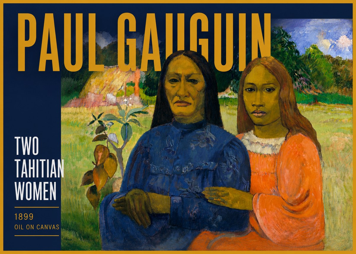 Paul Gauguin Two Tahitian Women II No4 - Poszter
