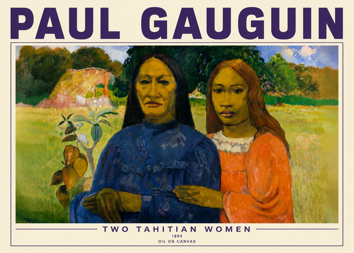 Paul Gauguin Two Tahitian Women II No6 - Poszter