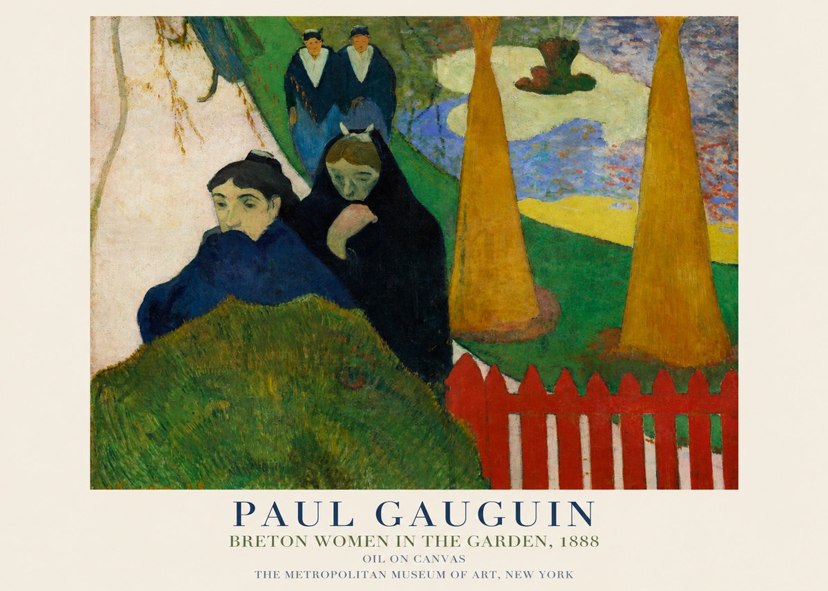 Paul Gauguin Breton Women in the Garden, 1888 No1 - Poszter