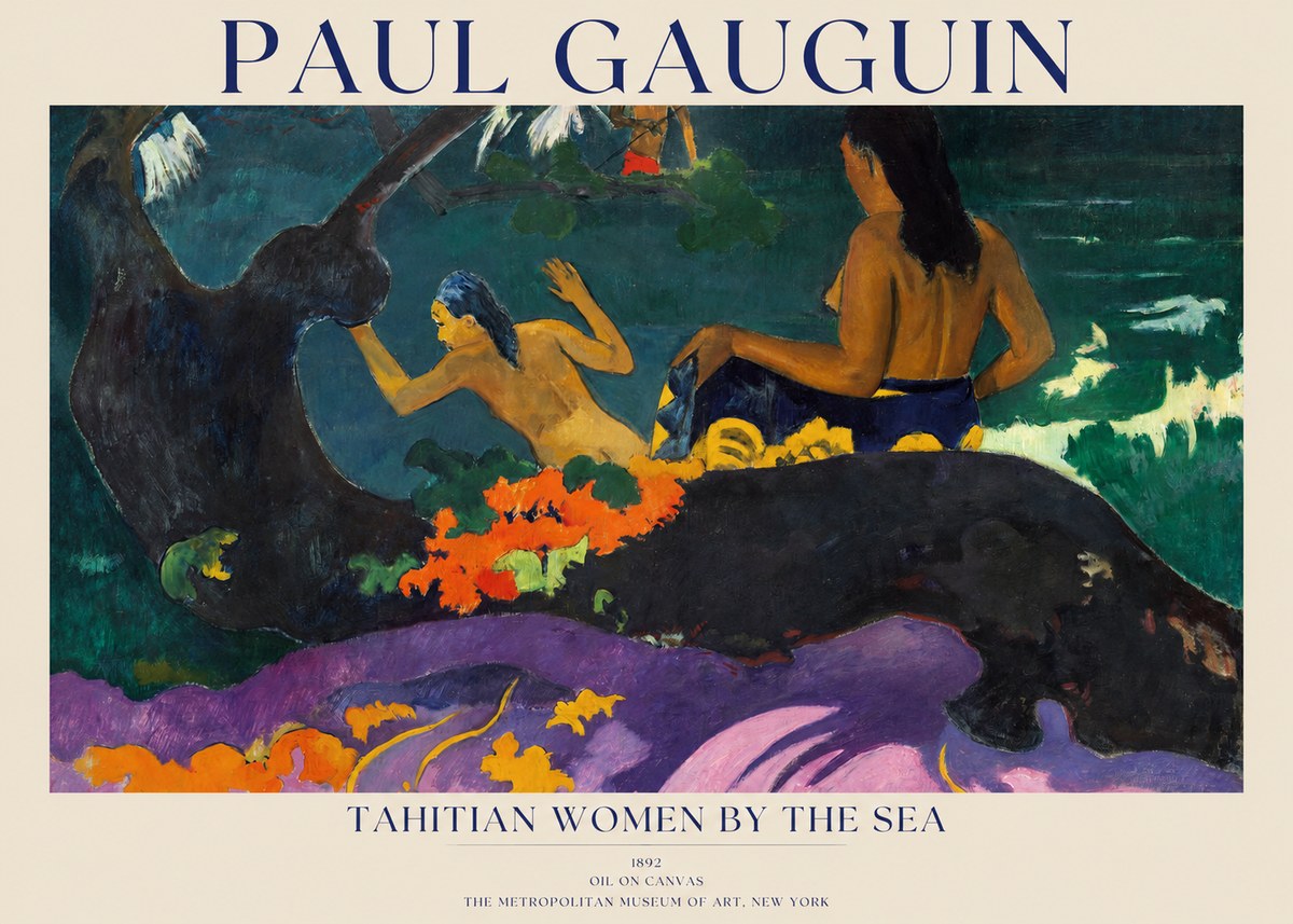 Paul Gauguin Tahitian Women by the Sea No1 - Poszter