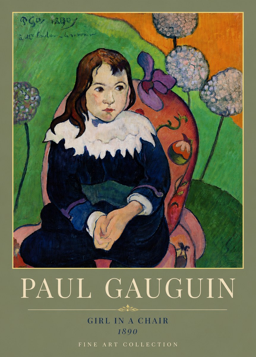 Paul Gauguin Girl in a Chair No5 - Poszter
