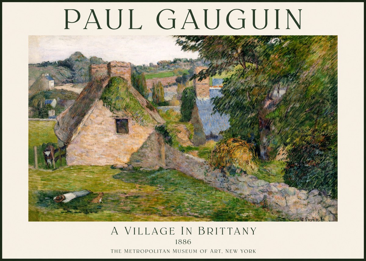 Paul Gauguin A Village in Brittany No1 - Poszter