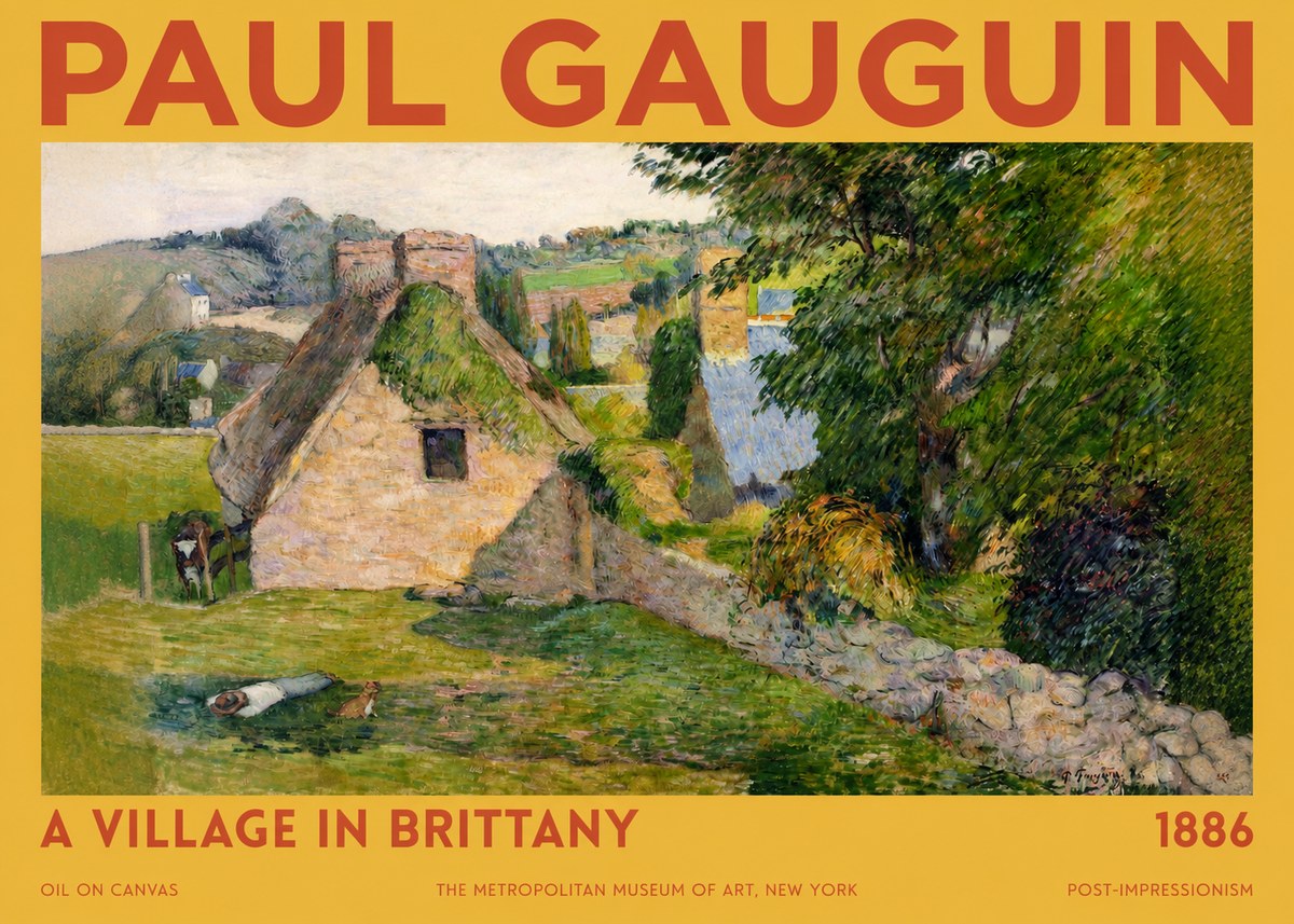 Paul Gauguin A Village in Brittany No2 - Poszter