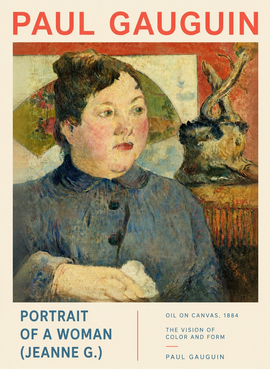 Paul Gauguin Portrait of a Woman (Jeanne G.) No3 - Poszter