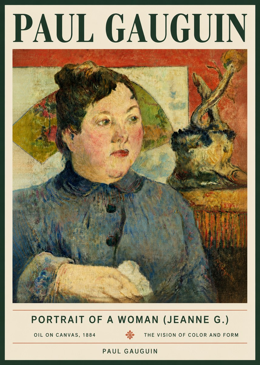 Paul Gauguin Portrait of a Woman (Jeanne G.) No4 - Poszter