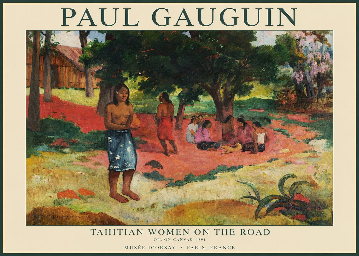 Paul Gauguin Tahitian Women on the Road No1 - Poszter