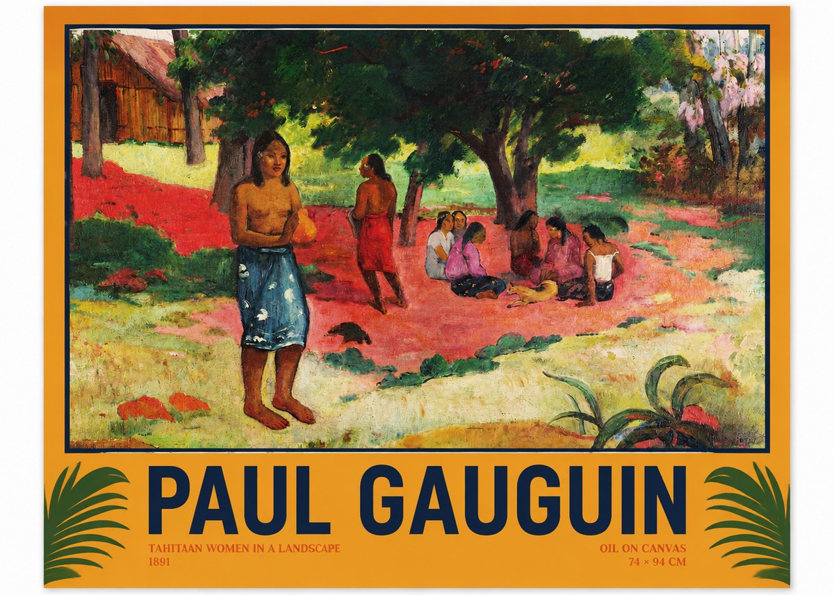 Paul Gauguin Tahitian Women on the Road No3 - Poszter