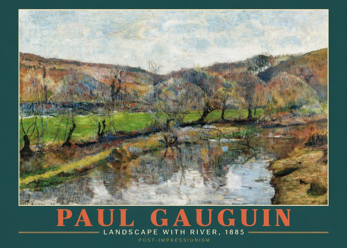 Paul Gauguin Landscape with River, 1885 No3 - Poszter