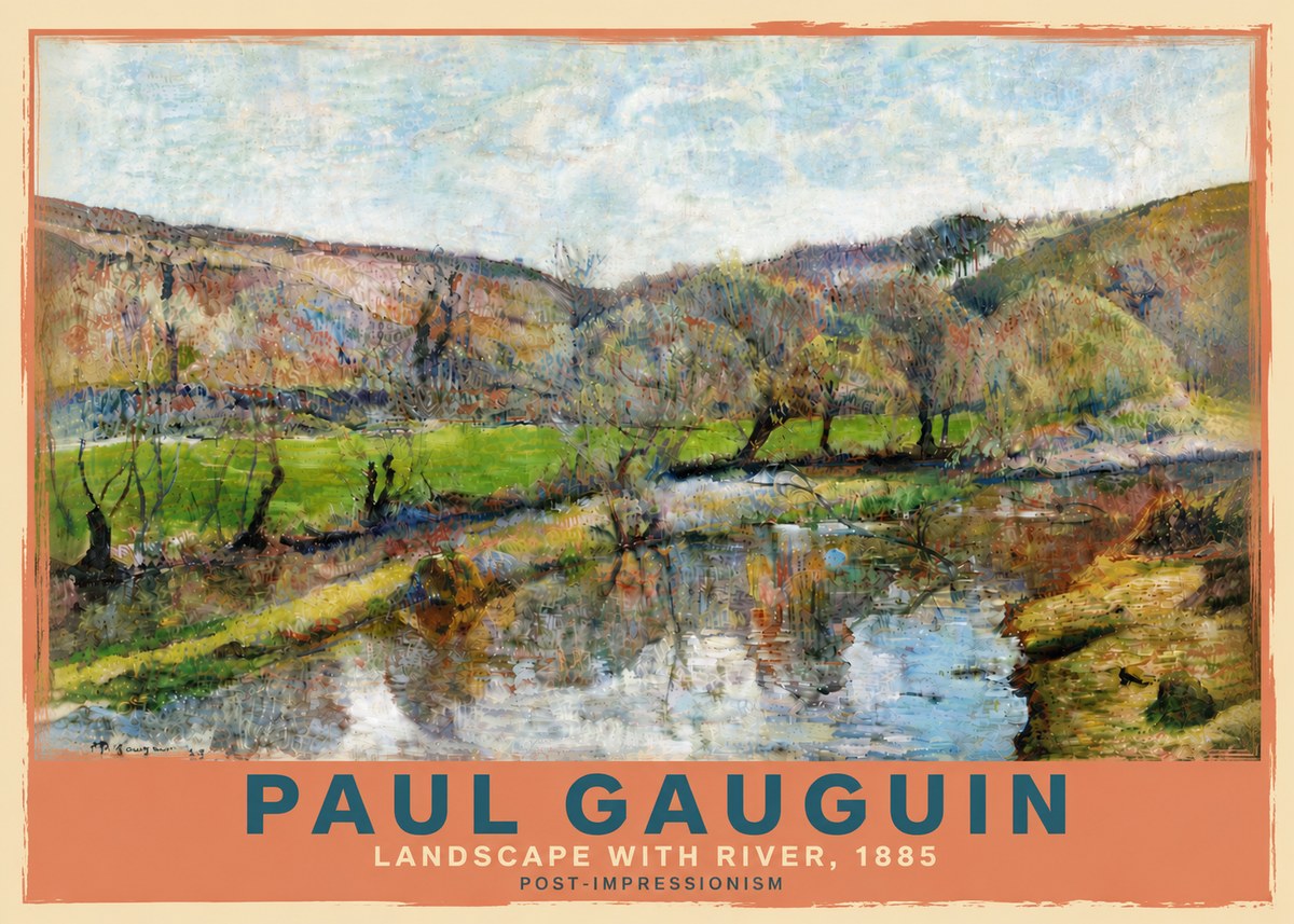 Paul Gauguin Landscape with River, 1885 No6 - Poszter
