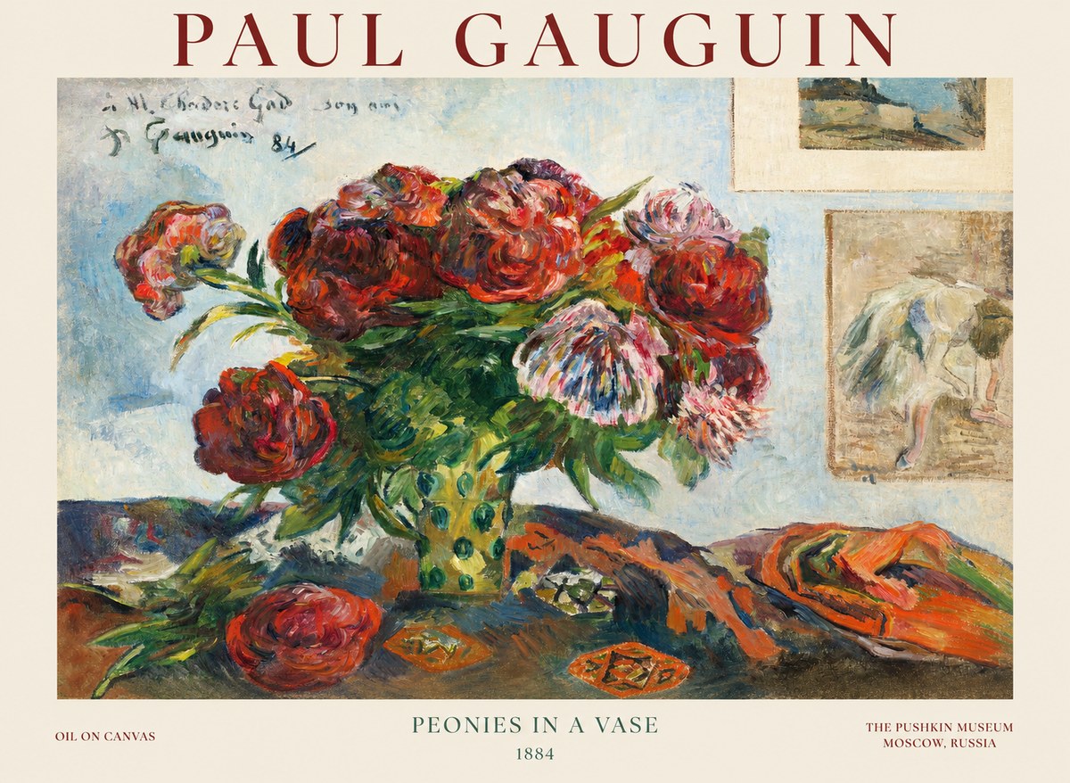 Paul Gauguin Peonies in a Vase No1 - Poszter