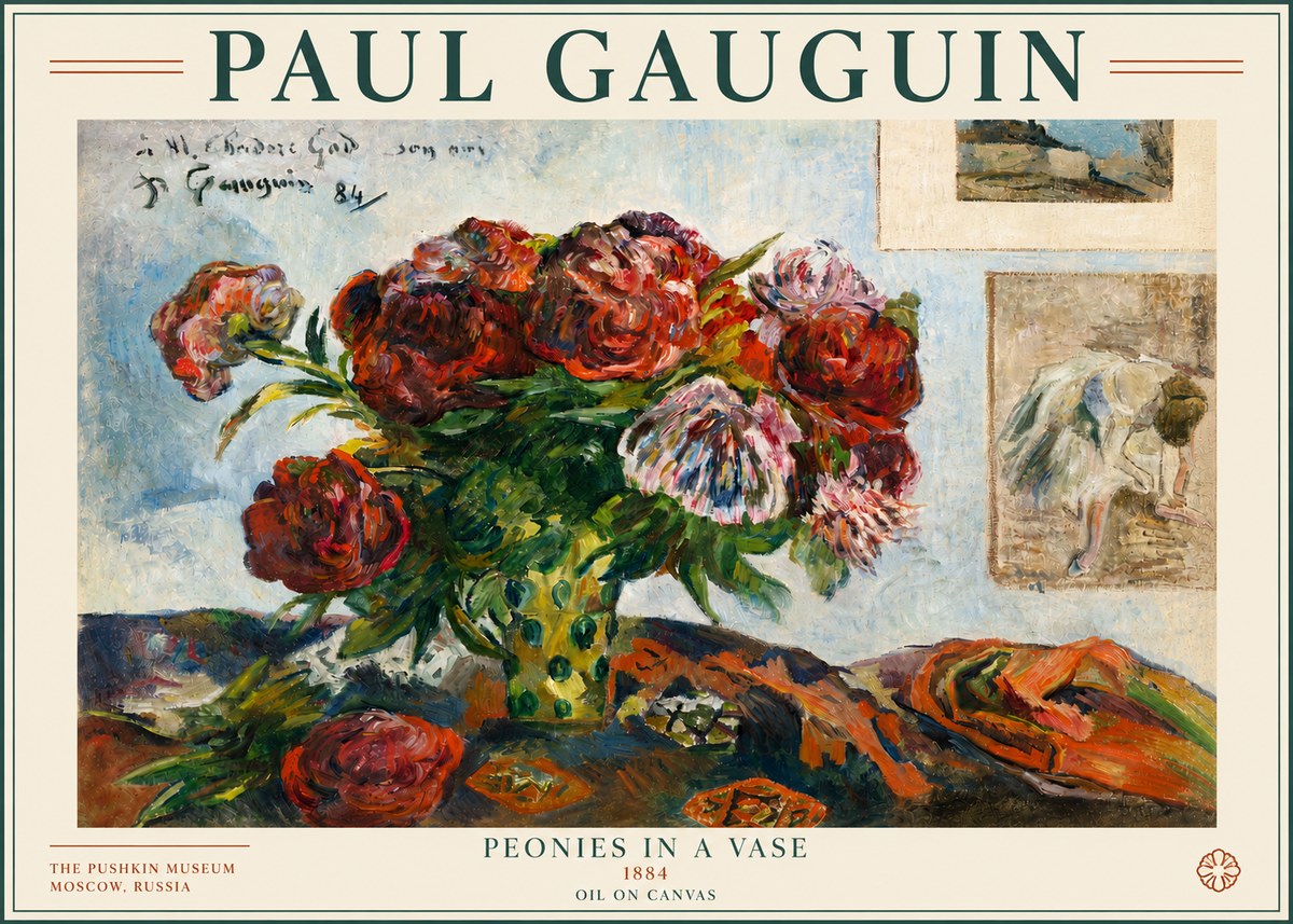 Paul Gauguin Peonies in a Vase No3 - Poszter