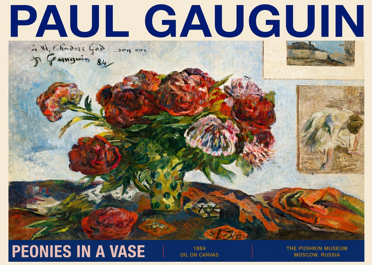 Paul Gauguin Peonies in a Vase No4 - Poszter