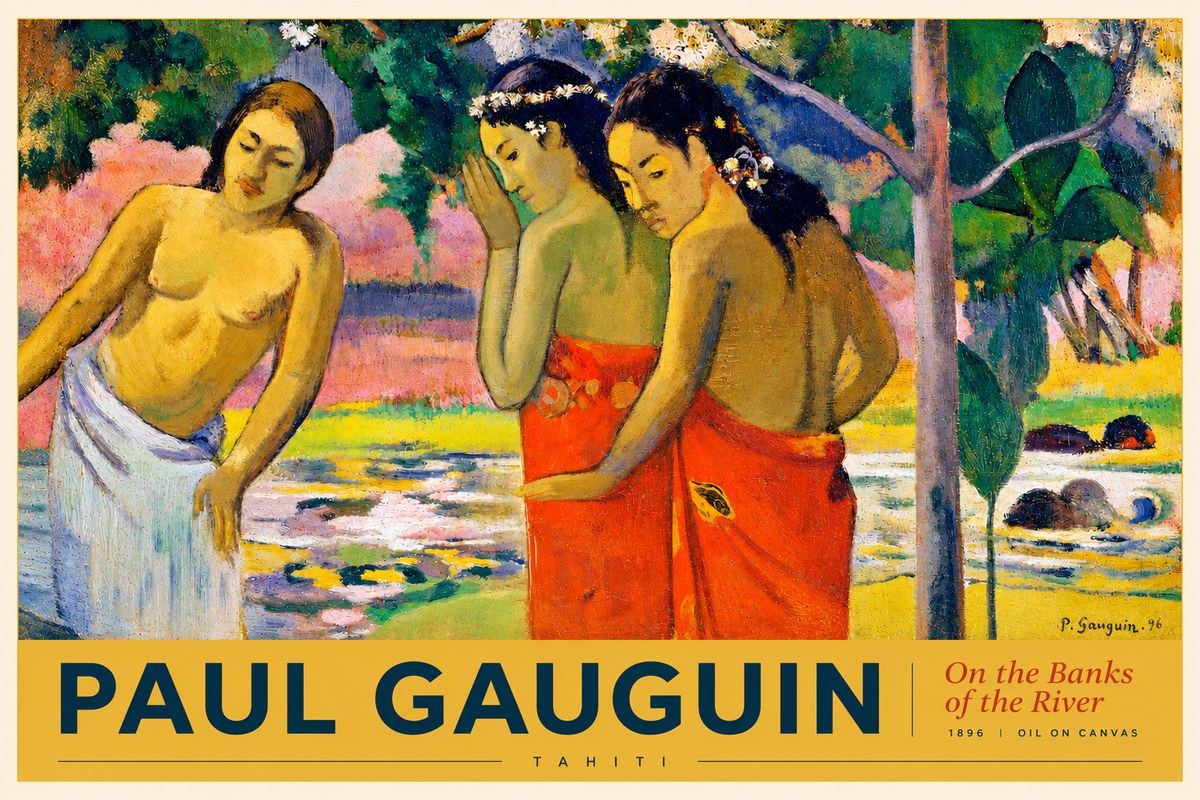 Paul Gauguin On the Banks of the River, 1896 No2 - Poszter