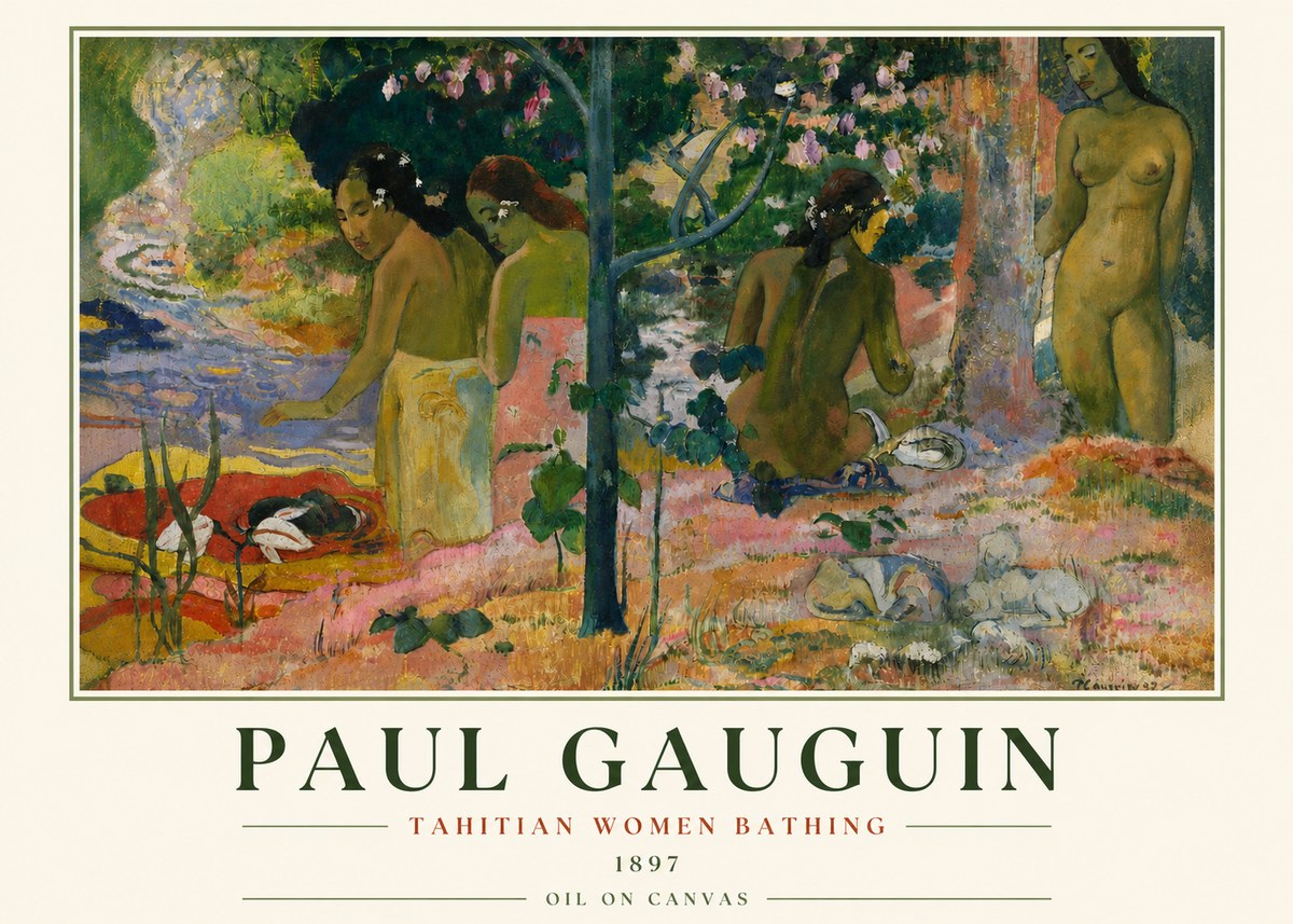 Paul Gauguin Tahitian Women Bathing No3 - Poszter