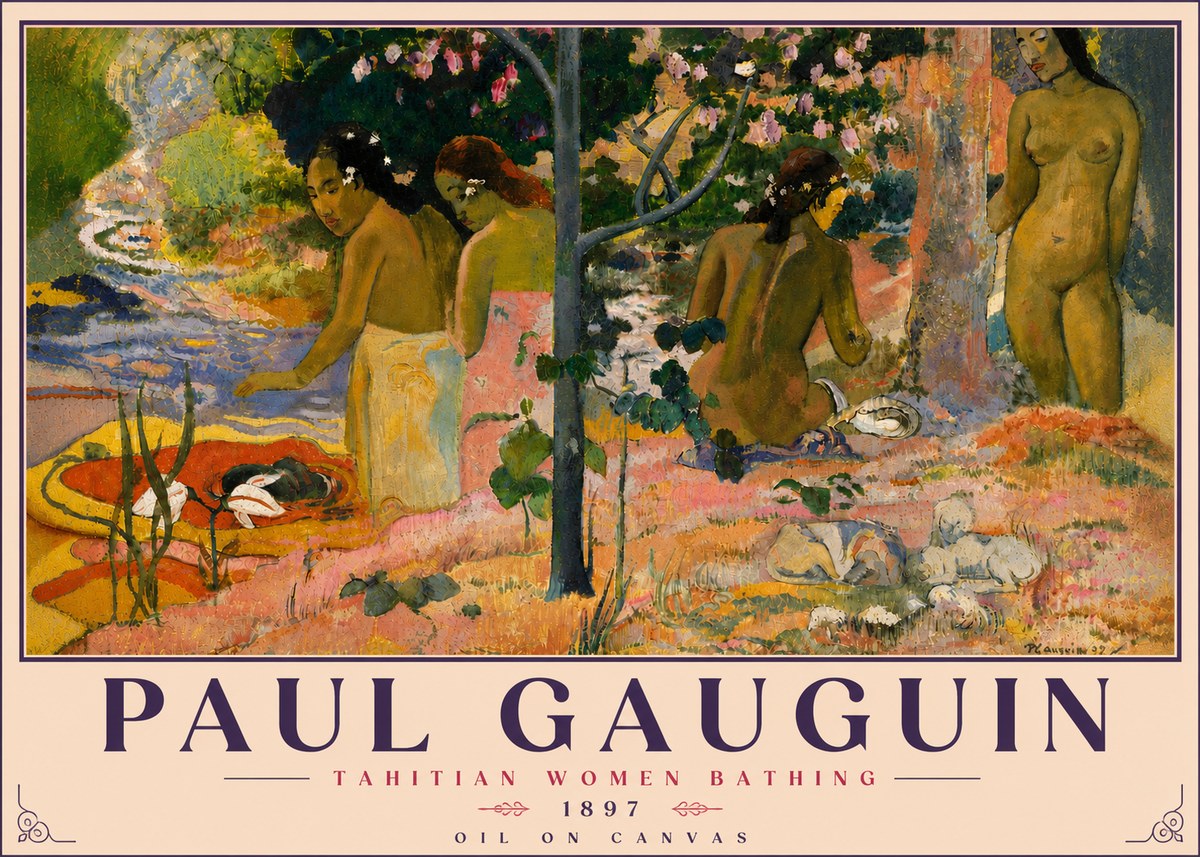 Paul Gauguin Tahitian Women Bathing No5 - Poszter
