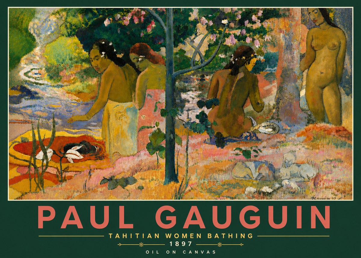 Paul Gauguin Tahitian Women Bathing No6 - Poszter