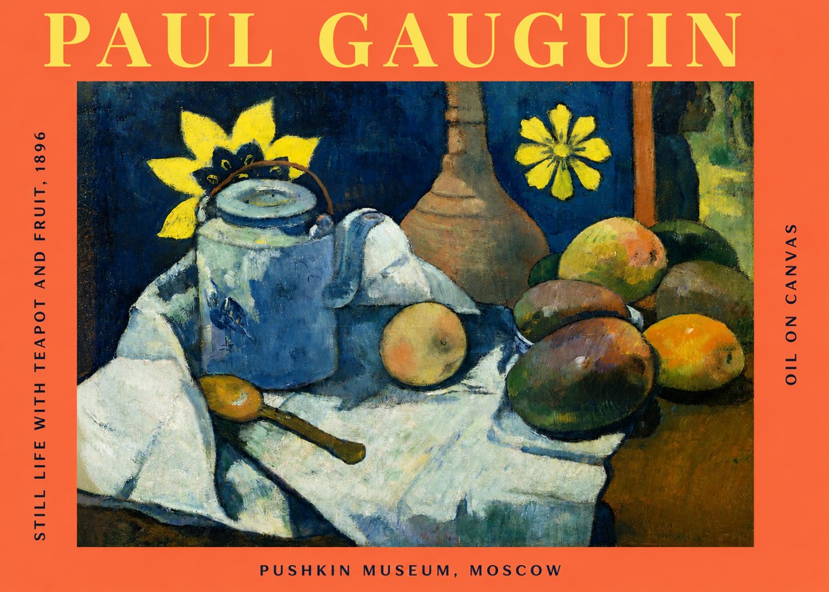Paul Gauguin Still Life with Teapot and Fruit, 1896 No2 - Poszter