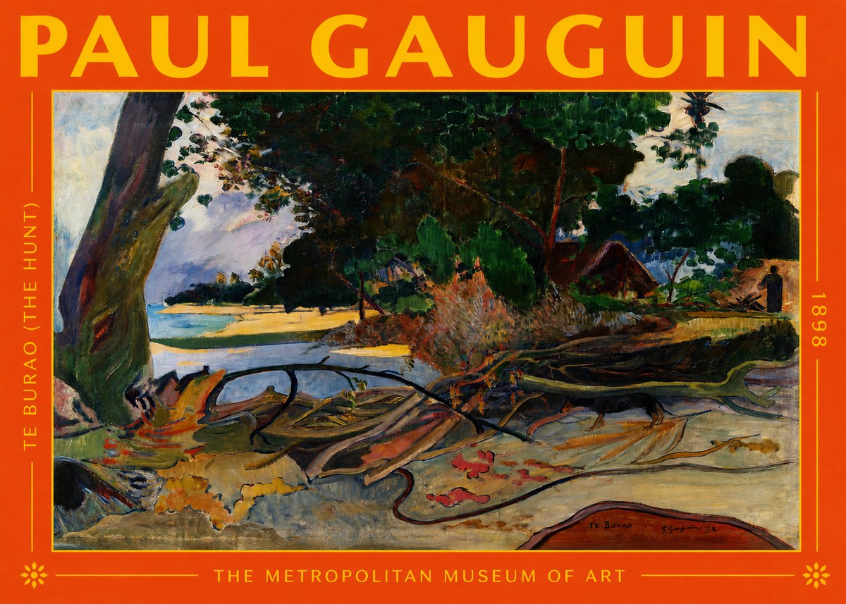 Paul Gauguin Te Burao (the Hunt) No2 - Poszter