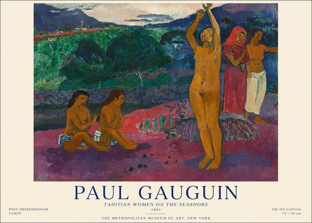 Paul Gauguin Tahitian Women on the Seashore No1 - Poszter