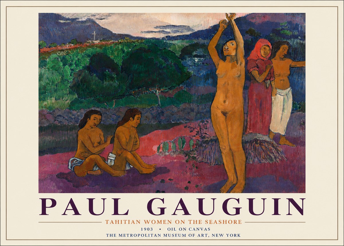 Paul Gauguin Tahitian Women on the Seashore No3 - Poszter